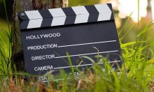 Empty Hollywood film clapperboard