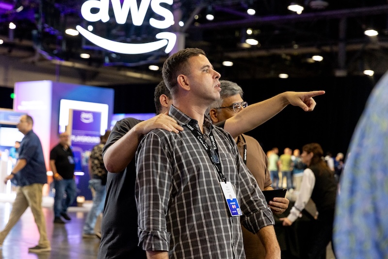 Attendees in The Hub at VMware Explore 2025 in Las Vegas.