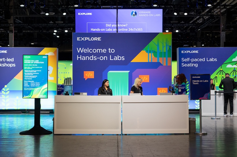 Hands-on Labs Welcome Desk at VMware Explore 2025 in Las Vegas