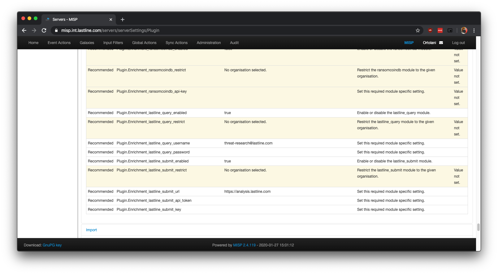 Configuring MISP Modules via the User Interface