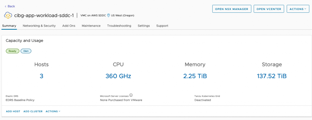 vSphere SDDC on VMware Cloud on AWS